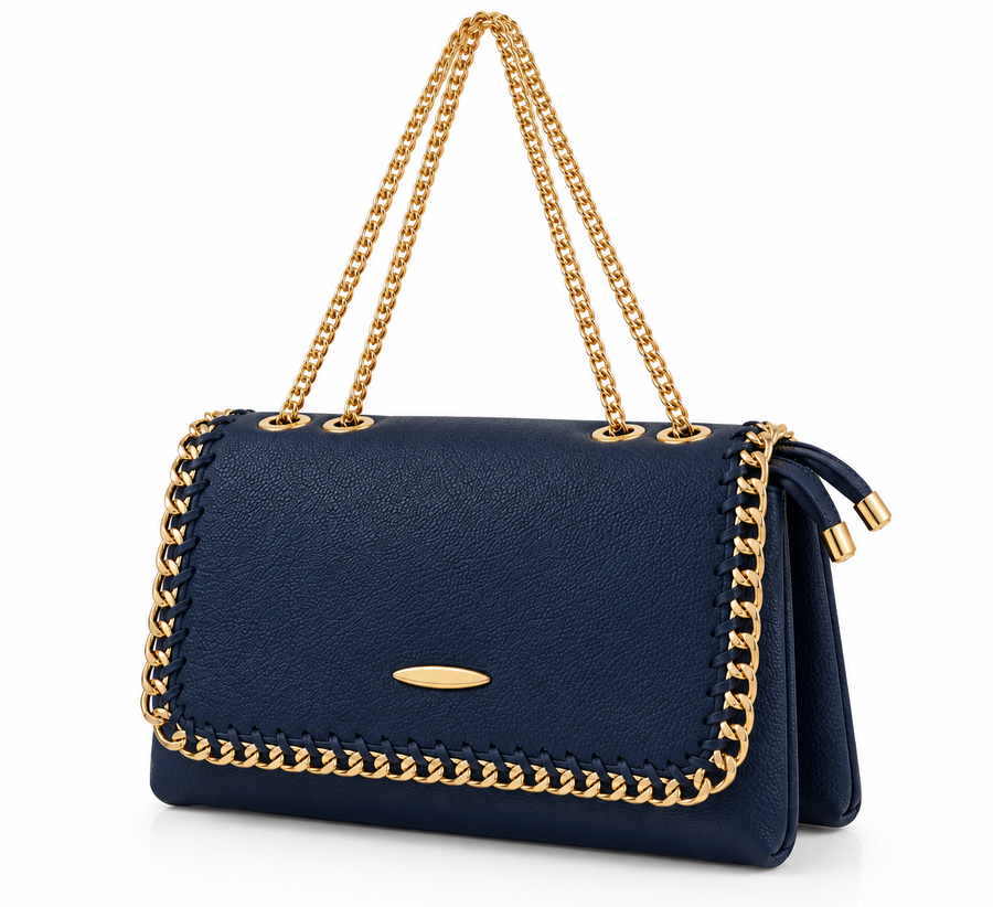 NORMA BAG | Brown Leather Chain Shoulder Bag