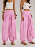 Linen Lace Pants – pink
