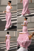 Polka Dot Wide Leg Pants – Baby Pink