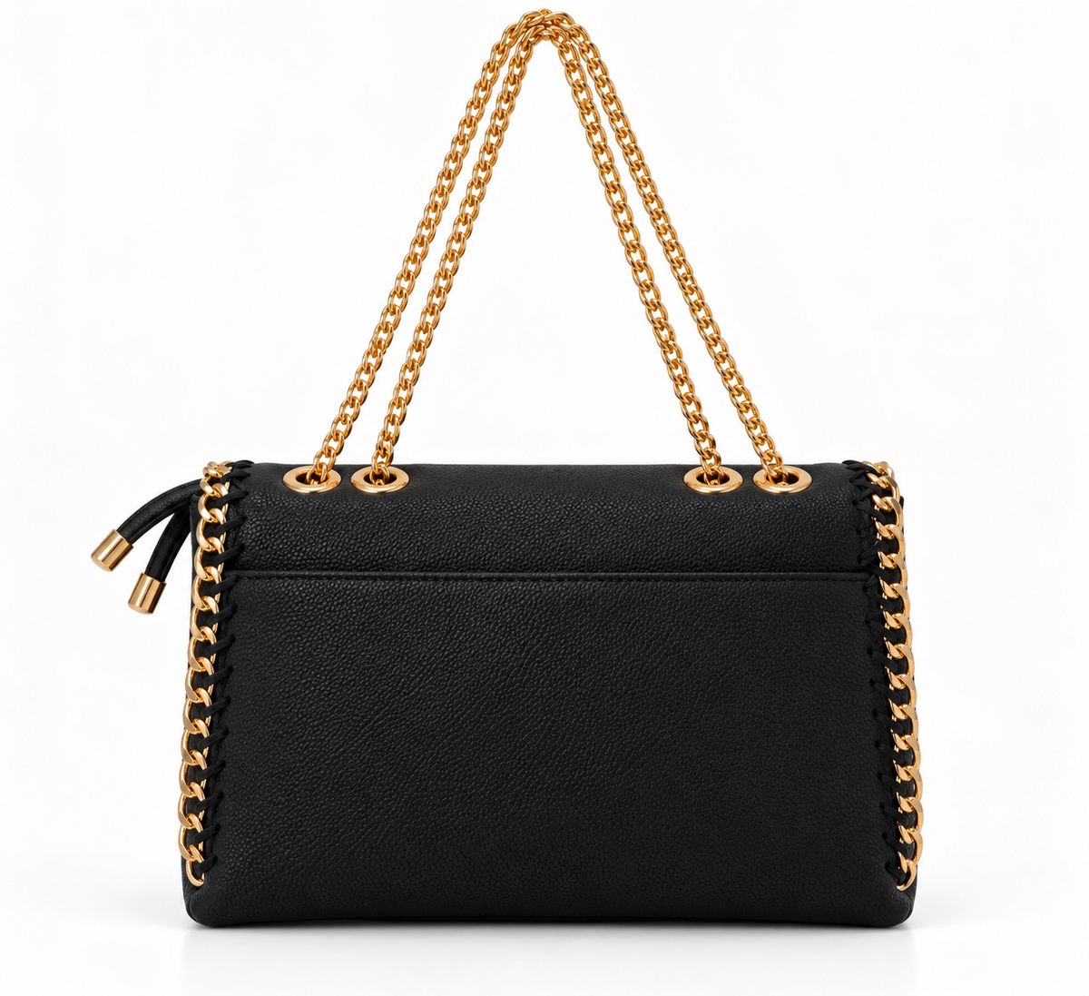 NORMA BAG | Black Leather Chain Shoulder Bag