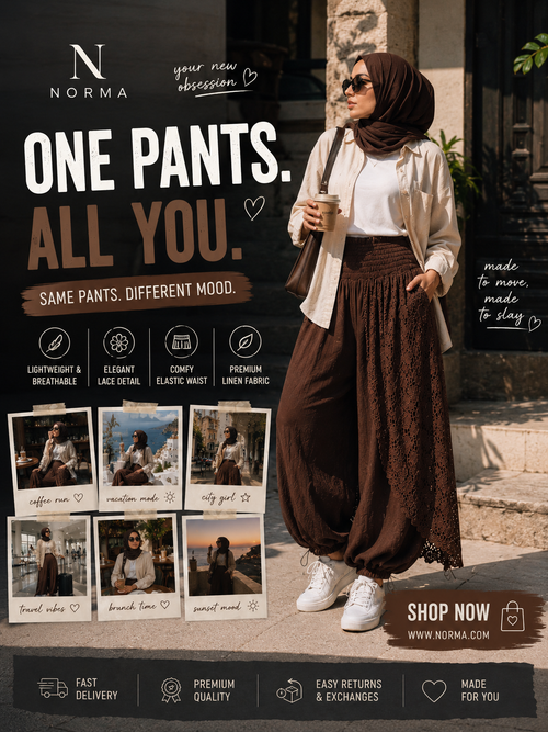 Linen Lace Pants – Brown