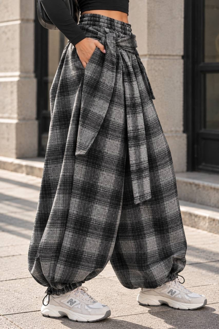Shift Pant – Grey Plaid